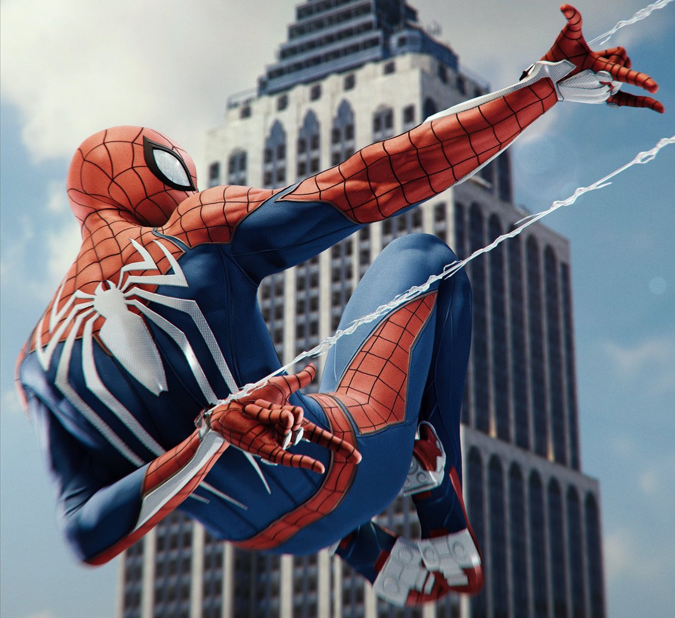 Spider man insomniac. Человек паук ps4 арт. Эмпайр Стейт человек паук. Человек паук приземлился. Когда появился человек паук.