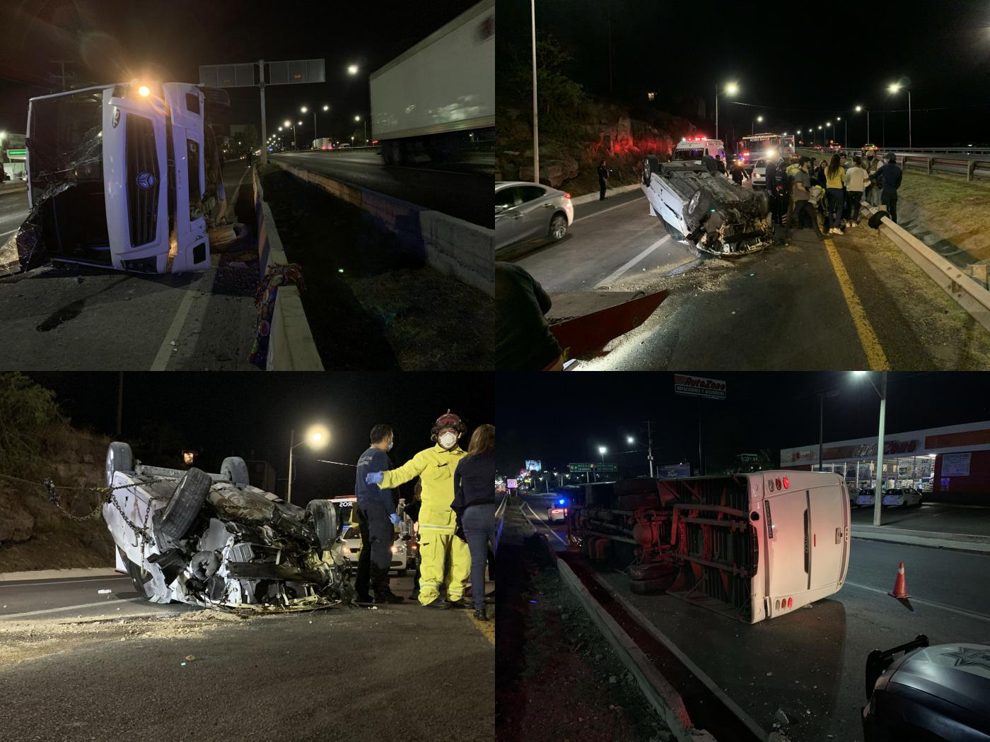 Dos accidentes durante la madrugada El Queretano