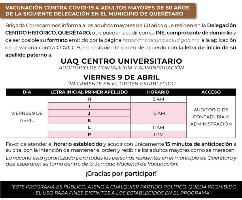 Lanzan Convocatoria Para Vacunacion El Viernes Sabado Y Domingo En Capital De Queretaro El Queretano