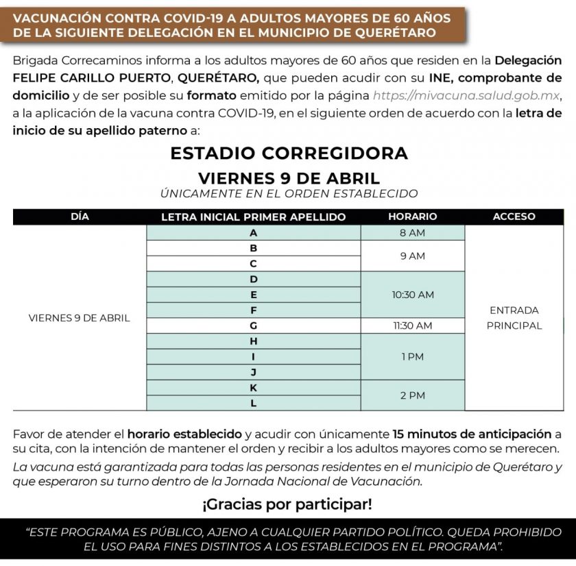 Lanzan Convocatoria Para Vacunacion El Viernes Sabado Y Domingo En Capital De Queretaro El Queretano
