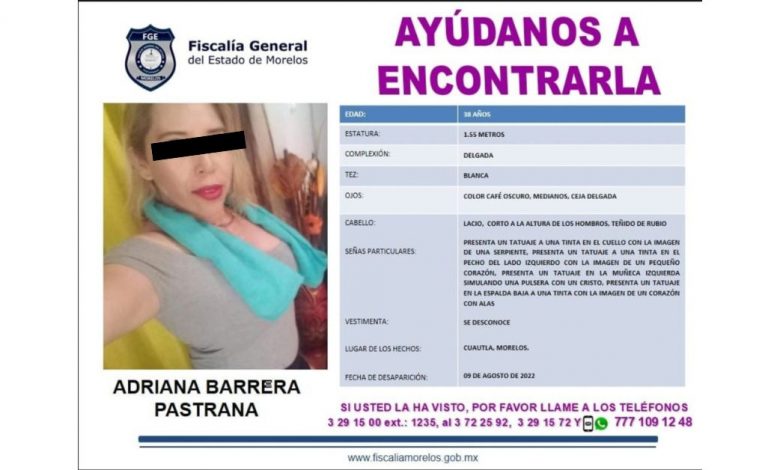 En Cuautla encuentran decapitada a mujer que estaba desaparecida desde hace 44 días