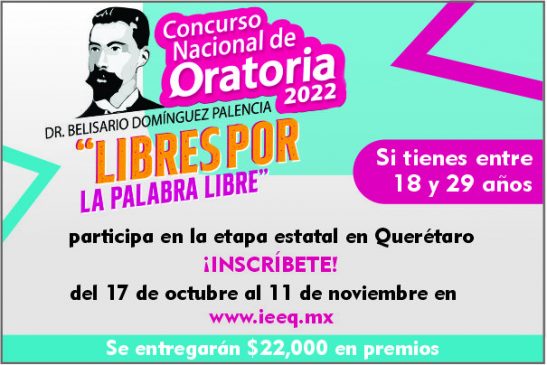 Convocan al Concurso Nacional de Oratoria 2022 - El Queretano
